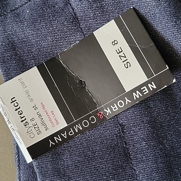 NWT New York & Co City Stretch Sullivan St Ankle Pants Navy Blue Denim Look 8 - Picture 6 of 9